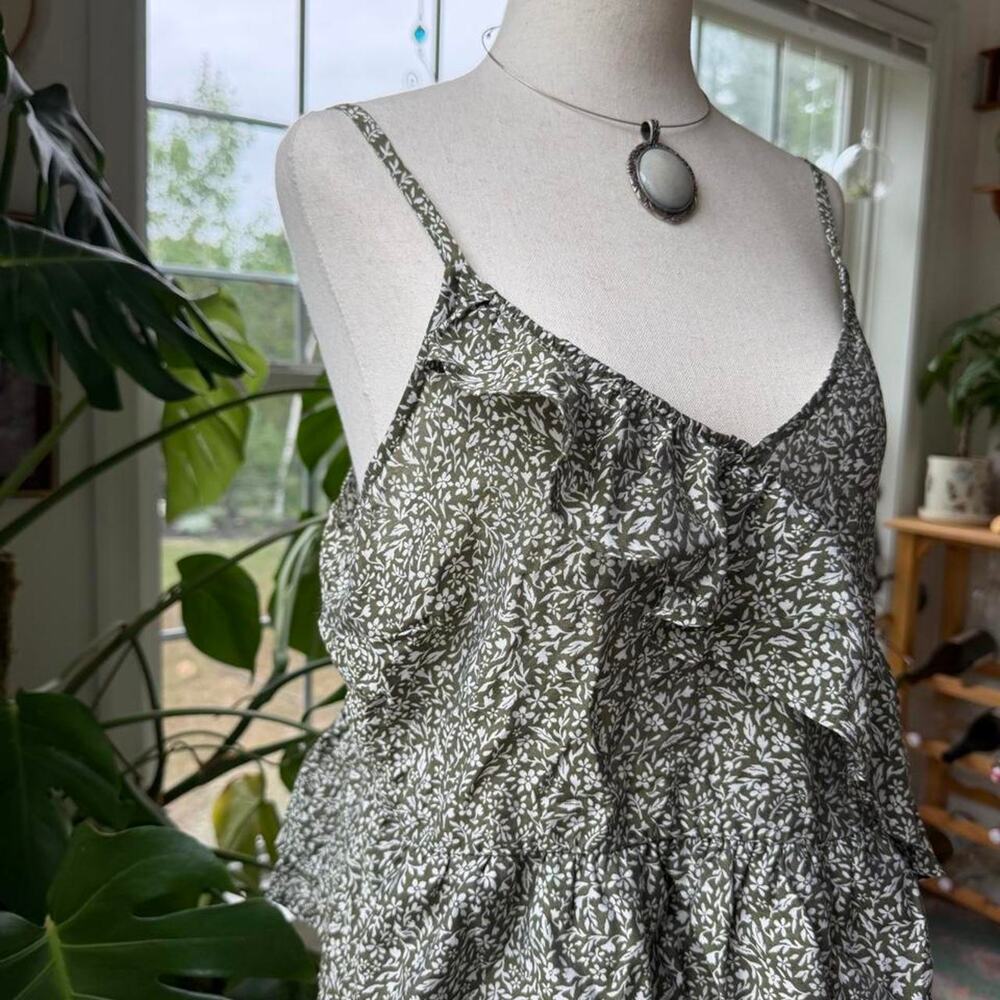 Old Navy Floral Print Ruffle Tiered Tank Top Medium - Picture 3 of 6